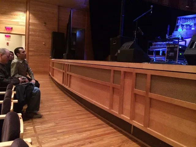 Front-row view of the Unity Group’s stage at Strathmore before the show