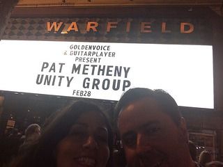 Sean Fenlon and his wife Terri under The Warfield marquee